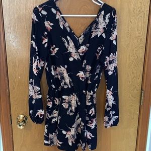 Navy Blue and Pink Romper